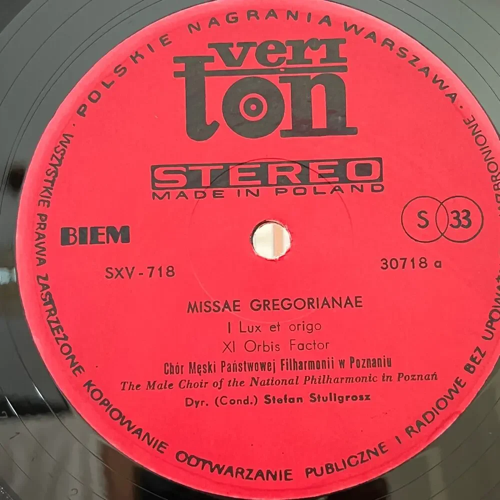 Missae Gregorianae Vinyl LP Veriton SXV-718 Poland - Picture 3 of 7